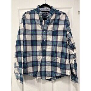 American Eagle Outfitters Men's Long Sleeve Plaid Shirt, Button Down